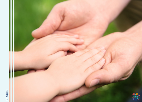 Picture show 2 hands, a child hands in the hands of an adult