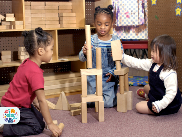Children Playing with Blocks
