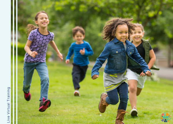Picture shows children running