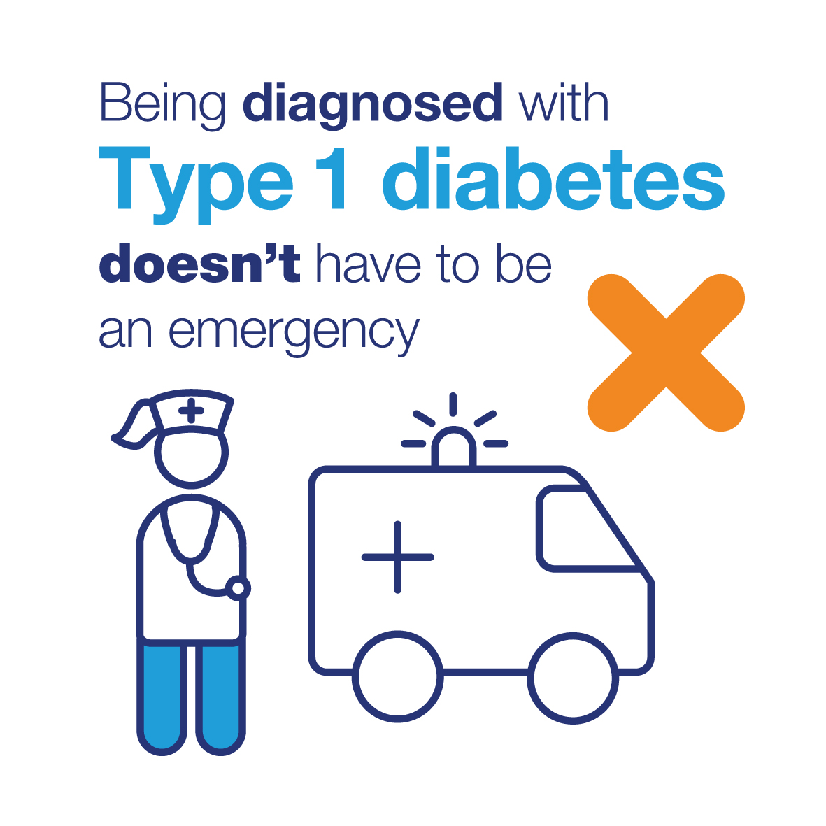 Being diagnosed with Type 1 diabetes doesn't have to be an emergency infographic