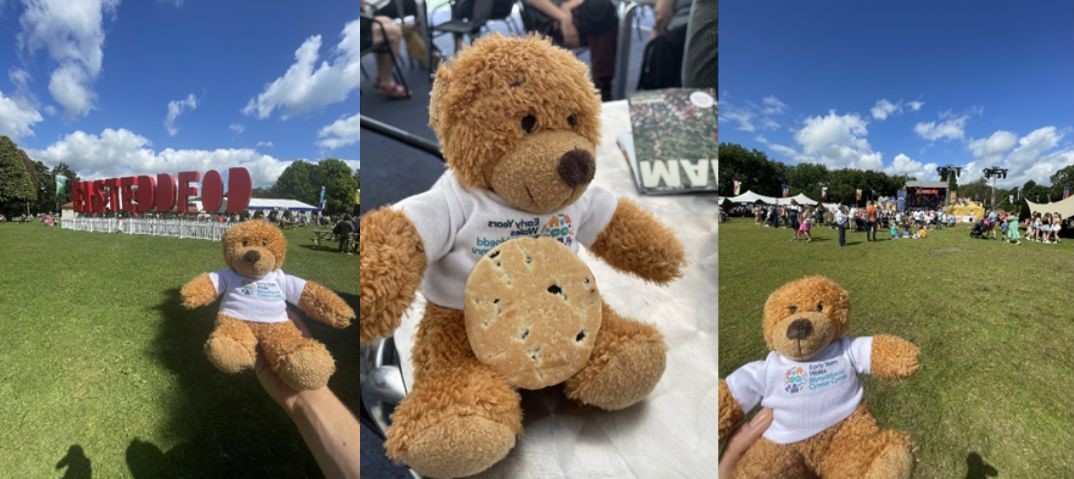 Blynyddoedd Cynnar Cymru yn ymweld â’r Eisteddfod 2024 picture is of EYW teddy at the eisteddfod