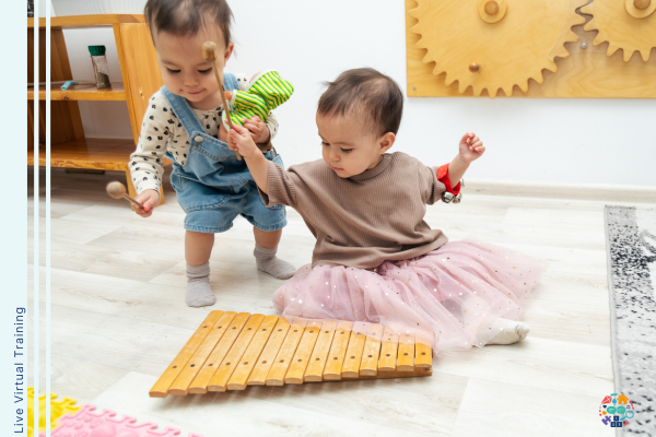 Children playing with Xylophone