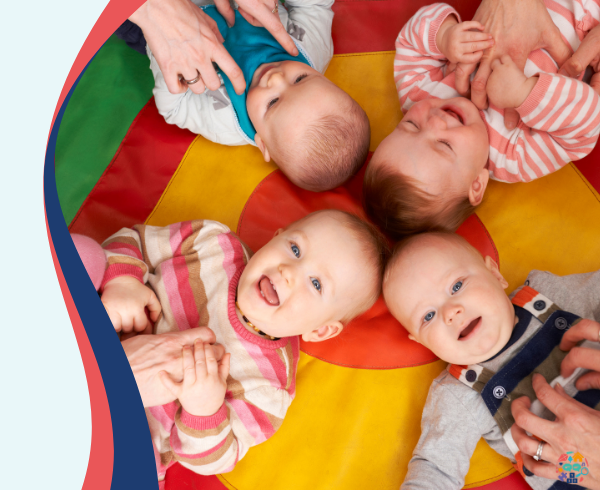 Symudwyr Bach, Siaradwyr Bach Babies lying on a mat being entertained
