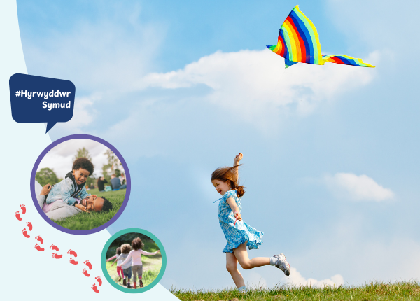 Child flying a kite