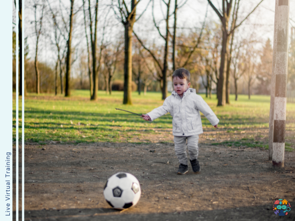 Child plays with a Football