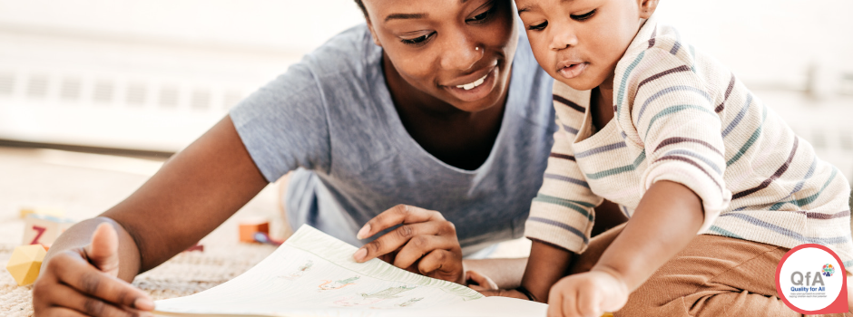Assessment and accreditation Adult and child reading a book