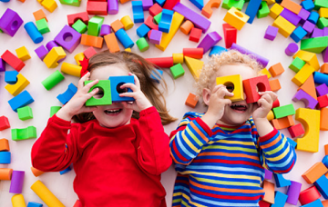 Children with blocks