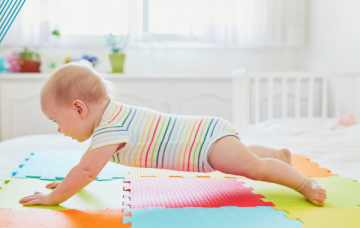 Baby in plank pose