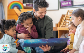 Childcare Exceptions Order Consultation Response An adult reading a book to a group of toddlers