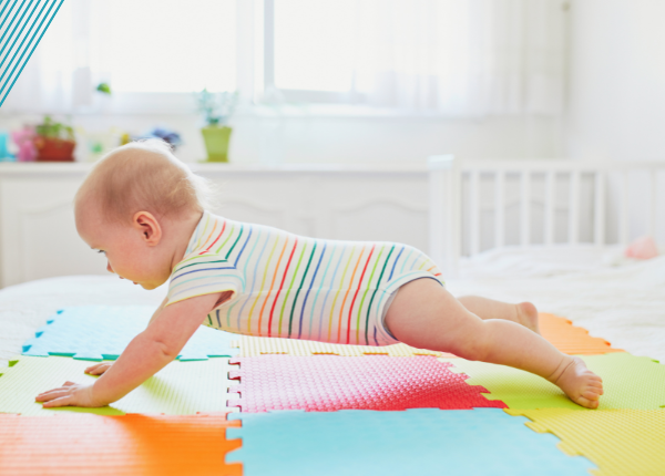 Baby in plank pose