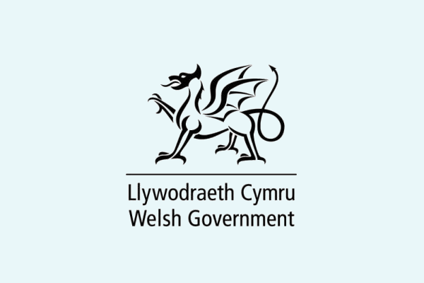 Welsh Government Logo. Dragon above text that reads Welsh Government